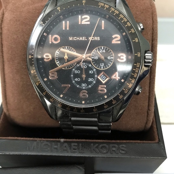 Michael Kors Gunmetal band rose gold men’s watch - Picture 3 of 4